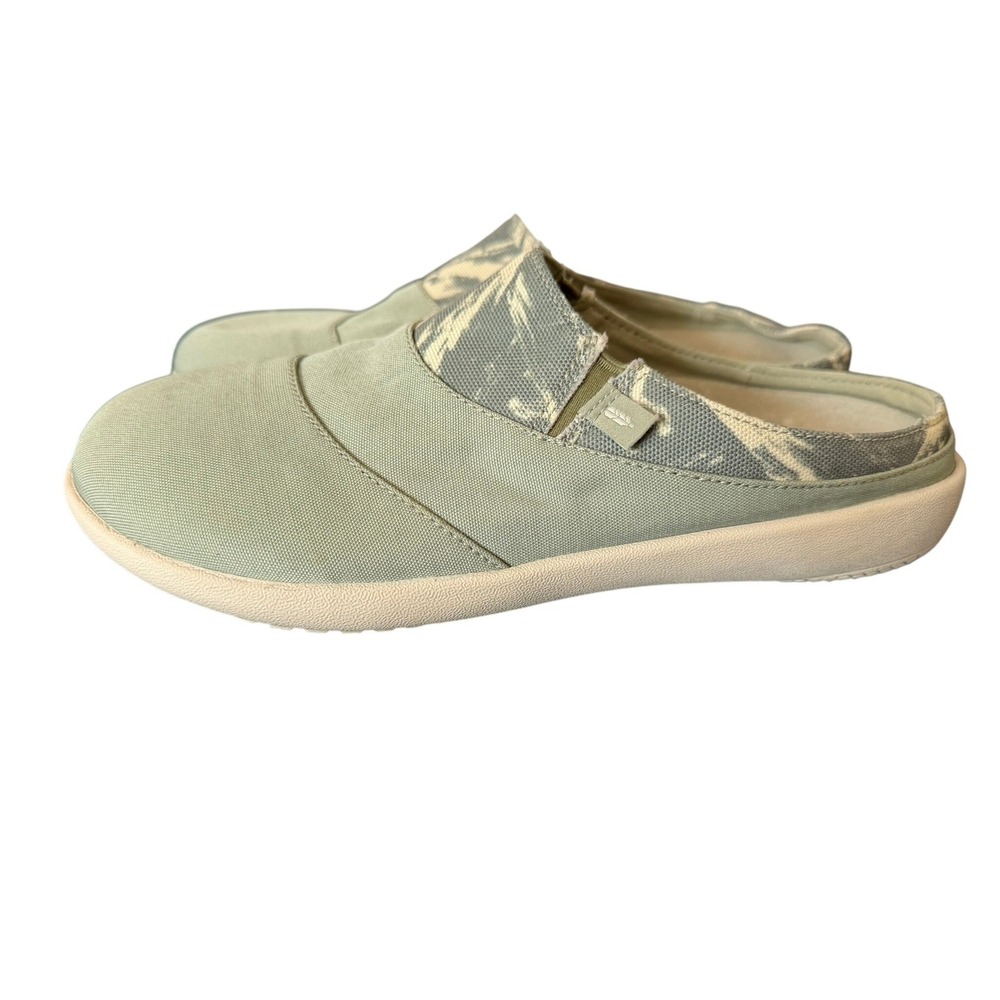 Revitalign Women Sage Green Camo Canvas Slip On Mule Sneakers Orthotic Slides 9B